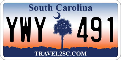 SC license plate YWY491