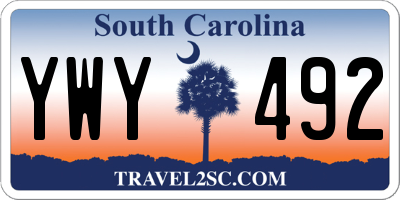 SC license plate YWY492