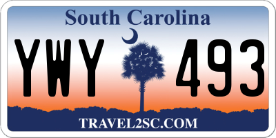 SC license plate YWY493