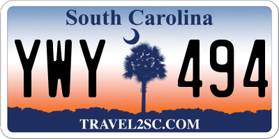 SC license plate YWY494
