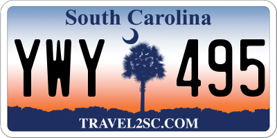 SC license plate YWY495