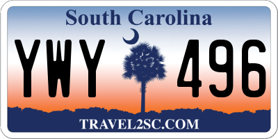 SC license plate YWY496