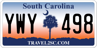 SC license plate YWY498
