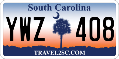 SC license plate YWZ408
