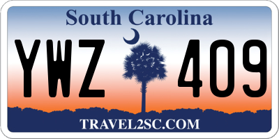 SC license plate YWZ409