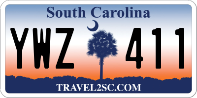 SC license plate YWZ411