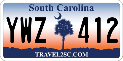 SC license plate YWZ412