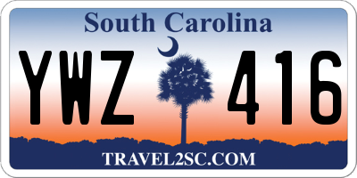 SC license plate YWZ416