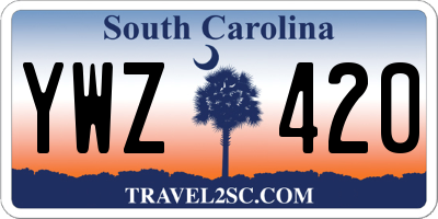 SC license plate YWZ420