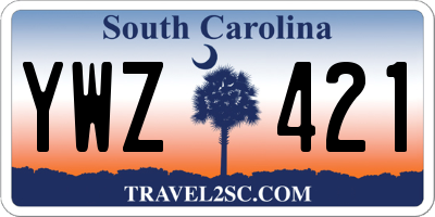 SC license plate YWZ421