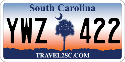 SC license plate YWZ422