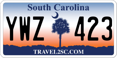 SC license plate YWZ423