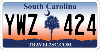 SC license plate YWZ424
