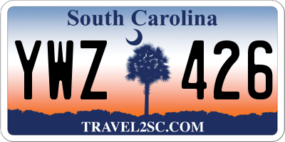 SC license plate YWZ426