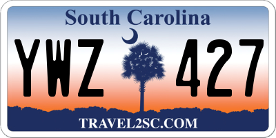 SC license plate YWZ427