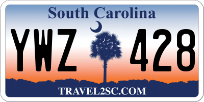 SC license plate YWZ428