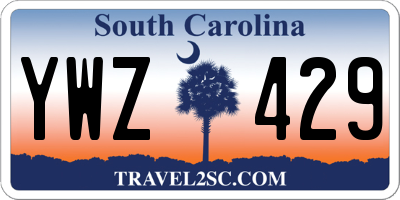 SC license plate YWZ429