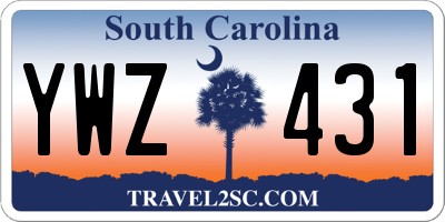 SC license plate YWZ431