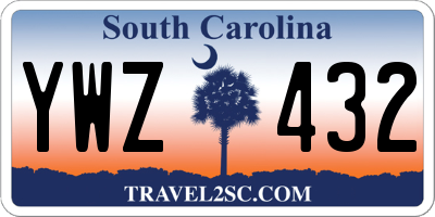 SC license plate YWZ432