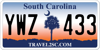 SC license plate YWZ433
