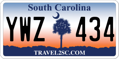 SC license plate YWZ434
