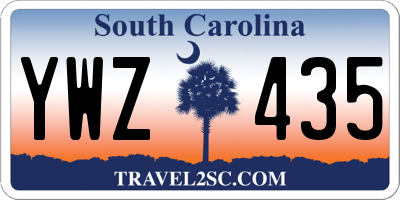 SC license plate YWZ435