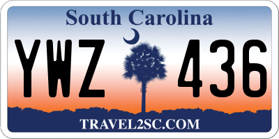 SC license plate YWZ436