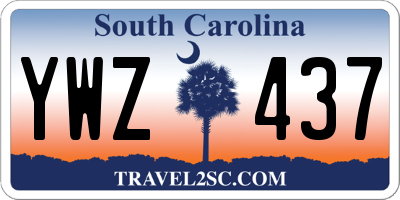 SC license plate YWZ437