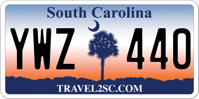 SC license plate YWZ440