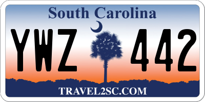 SC license plate YWZ442