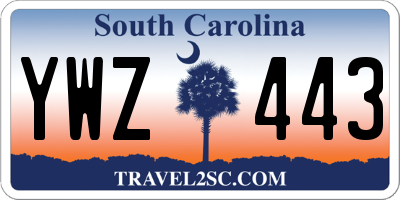 SC license plate YWZ443