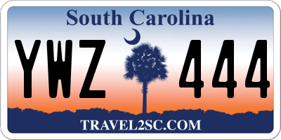 SC license plate YWZ444