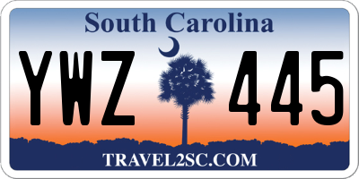 SC license plate YWZ445