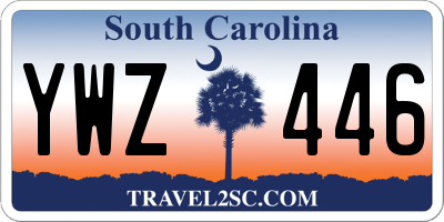 SC license plate YWZ446