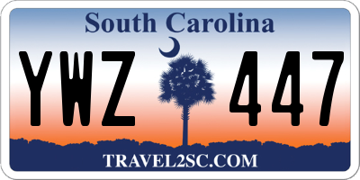 SC license plate YWZ447