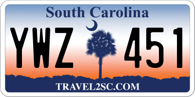 SC license plate YWZ451