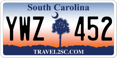 SC license plate YWZ452