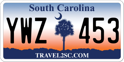 SC license plate YWZ453