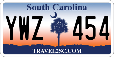 SC license plate YWZ454