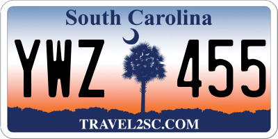 SC license plate YWZ455
