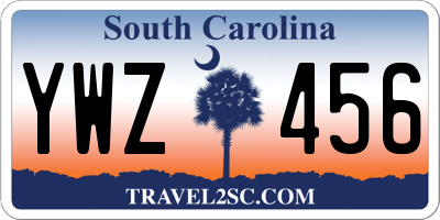 SC license plate YWZ456