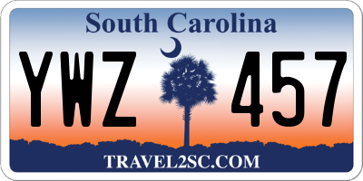 SC license plate YWZ457