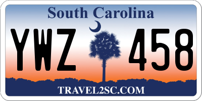SC license plate YWZ458