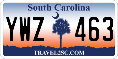 SC license plate YWZ463