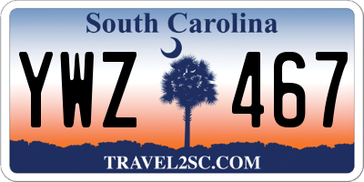 SC license plate YWZ467