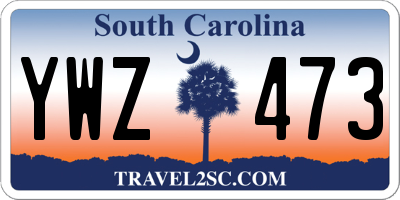 SC license plate YWZ473