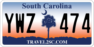 SC license plate YWZ474