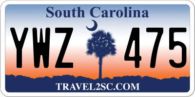 SC license plate YWZ475