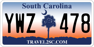 SC license plate YWZ478