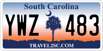 SC license plate YWZ483